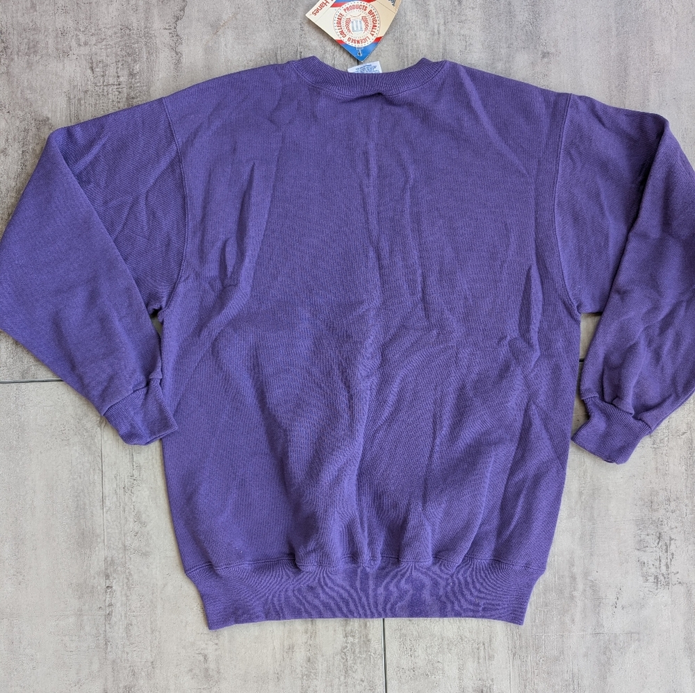 Vintage LSU Tigers Purple Yellow Tiger Hanes Crewneck Sweatshirt Medium NOS NWT - Picture 9 of 9